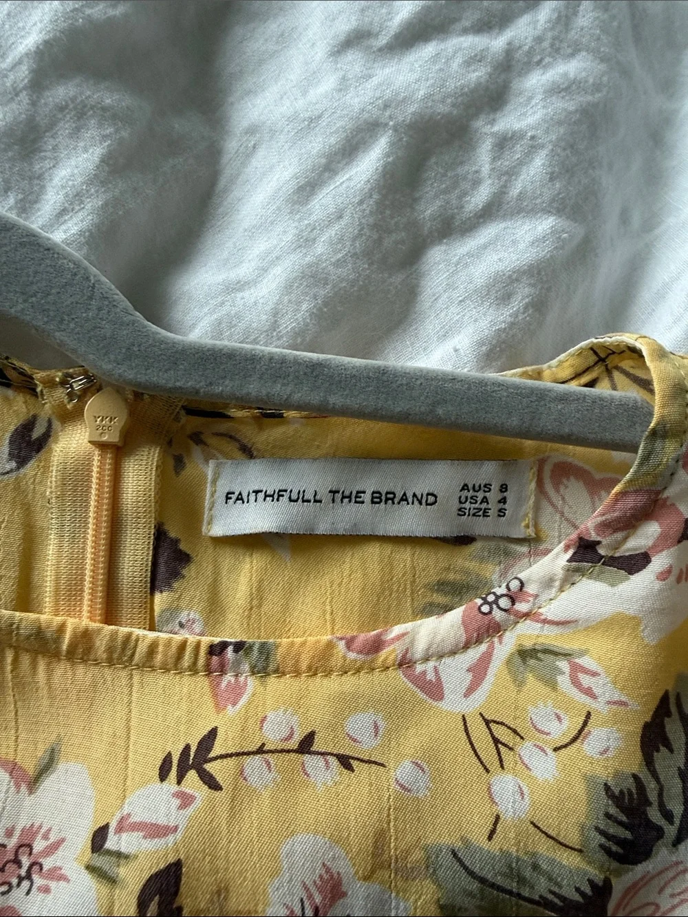 Faithfull the Brand Yellow Floral Jasmine Dress Size 4 - Picture 4 of 8